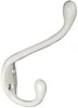 Hat & Coat Hook, Heavy-Duty, White, Holds 35-Lbs.