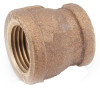 Rough Brass Threaded Reducing Coupling, Lead Free, 1/2 x 1/4 In. Female Pipe (5 pieces)