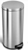 NINESTARS SOT-50-1 Foot Pedal Trash Can, 30 Liter /  8 Gal, commercial grade fingerprint resistant stainless steel Silver, Round Shape