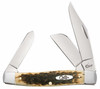 Amber Bone Peach Seed Jig Large Stockman Pocket Knife