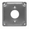 Receptacle Box Cover, Single, Flat Corner Square, Exposed, 4 In.