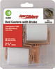 2-1/8" Stem Casters Bed Rollers Brake White 2 Pk