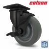 5 in. Gray TPR and Black Swivel Plate Caster with Locking Brake