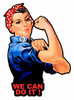 3D Embossed Metal "We Can Do It" Sign, Indoor/Outdoor Use