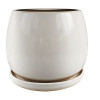 8 In. Artisan Planter, Ceramic, Cream White (2 pieces)