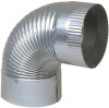 HVAC Furnace Elbow, Corrugated Galvanized, 30 Gauge, 6 In.