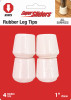 Super Slider Tips 1 inch Rubber White 4 Pc