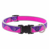 Adjustable Medium Dog Collar, Reflective Pink PawsPattern, 3/4 x 13 - 22-In.