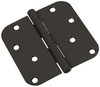 Door Hinge, Interior, Round Edge, Oil-Rubbed Bronze, 4 In.