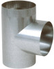HVAC Duct Pipe Straight Tee, Galvanized, 6 x 6 x 6 In.