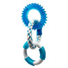 Rubber & Rope Ring Dental Dog Toy, Peppermint, 11-In.