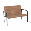 Heavy Duty Steel Outdoor Brown Wicker Stacking Loveseat With Black Frame