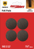 Super Sliders 1-1/2 In. Brown Round Felt Furniture Pads (16-Piece)