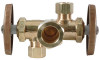 Brass Dual-Handle Shut-Off Stop Valve, 5/8 In. x 3/8 In. x 3/8 In.