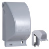 Outlet Cover, Vertical, Gray Metal