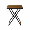 24" Heavy Duty Steel Square Woodgrain Finish Folding Table