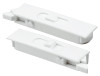 Tilt Latch Pair, White Plastic Construction, Spring-Loaded, Snap-In