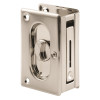 Pocket Door Privacy Lock & Pull, Satin Nickel
