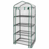 Mini Greenhouse, Steel Frame, 4 Mesh Shelves, Clear Cover, 23 x 17 x 57 In. High