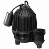 Sewage Pump, Submersible, Thermoplastic, 1/2-HP