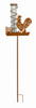 Rooster Rain Gauge, Metal, Staked