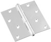 Door Hinge, Interior, Square-Edge, Stainless Steel, 4 In.