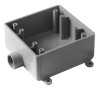 2 Gang Weatherproof Field Service End Outlet Box, 1/2 In.