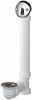Trip Lever Bath Drain Assembly, White, Polished Chrome Trim, 1-1/2 In.