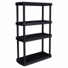 4-Shelf Shelving Unit, Black Plastic,  31 x 16 in. x 56 in.