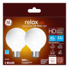 LED Relax Globe Light Bulbs, Soft White, 500 Lumens, 5.5 Watt, 2-Pk.