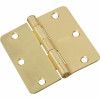 Door Hinge, Interior, Satin Brass, 3-1/2 In., 3-Pk.