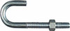 J Bolt, Zinc, 3/8 x 3-3/4 In.