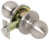Privacy Lock, Ball Knob, Satin Stainless Steel, 2.75-In. Backset