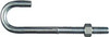 J Bolt, Zinc, 3/8 x 5 In.