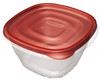 TakeAlongs Square Food Storage Containers, Ruby Red Lids, 5.2 Cup, 4-Pk.