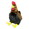 Plush Toy Chicken, Black/Brown, 12 In.