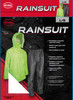 2-PC Hi-Viz  Rainsuit, Green Jacket, Black Pants, Polyester, PVC Lining, L