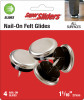 Super Sliders 1-1/16" Round Nail-on Furniture Glides Plastic, White, 4 Pack