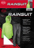 2-PC Hi-Viz  Rainsuit, Green Jacket, Black Pants, Polyester, PVC Lining, M