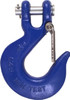 Clevis Slip Hook With Latch, Blue, 3/8 In.