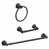 Banbury 3-Pc. Bathroom Set, Toilet Paper Holder, Towel Bar & Ring, Matte Black