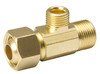Brass Supply Stop Extender Pipe Tee, 3/8 In. Female Compression x 3/8 In. Male Compression x 3/8 In. Male Compression