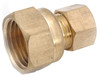 Brass Compression Coupling Adapter, Lead Free, 1/4 x 3/8 In. FPT
