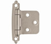 Cabinet Hinge, Self-Closing, Satin Nickel, Variable Overlay, 2-Pk.