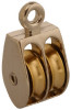 Rope Pulley, Double Rigid Eye, Brass Sheave, 1 In.