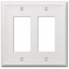 Chelsea Wall Plate, White, Steel, 2 Rocker