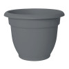 Ariana Planter, Self-Watering, Charcoal Plastic, 12 In.