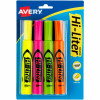 Fluorescent Highlighters, 4-Color 4-Pk.