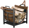 Log Bin With Synthetic Leather Log Carrier