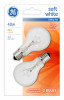 Ceiling Fan Bulbs, White, Intermediate Base, 40 Watt, 2-Pk.